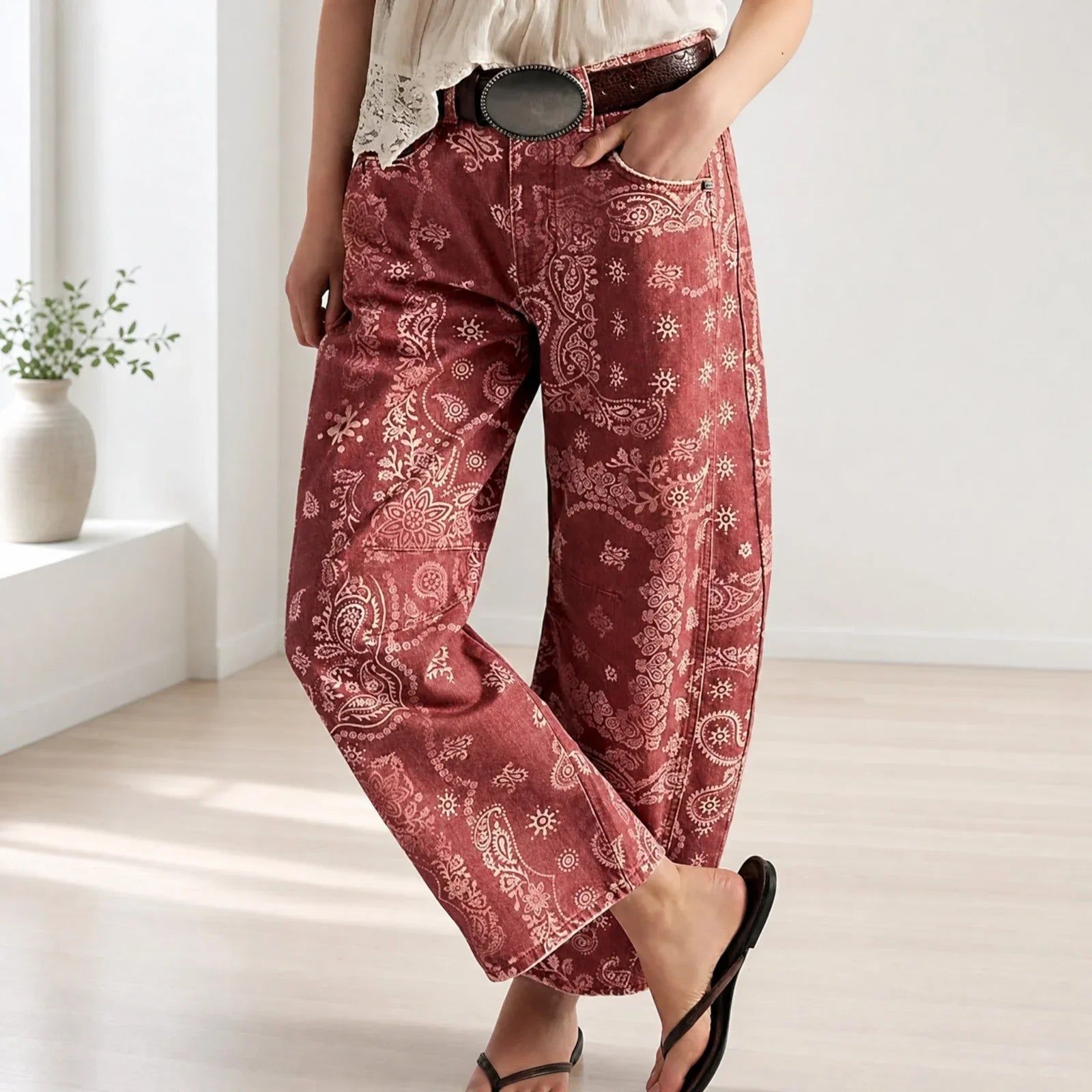 Alvida™ Pants with Floral Print and Wide Fit