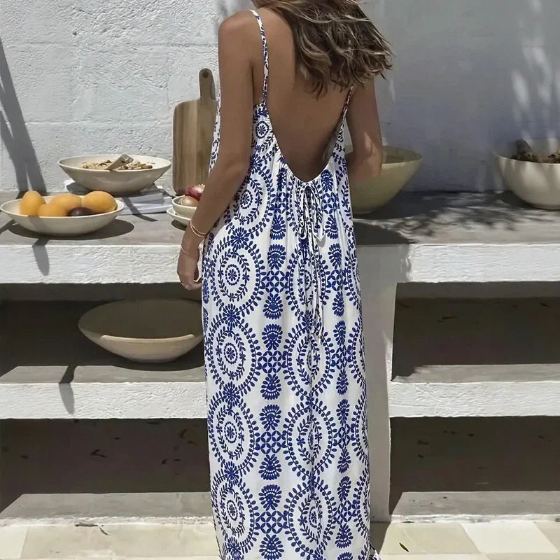 Monet™ Dress with Bold Prints and Open Back