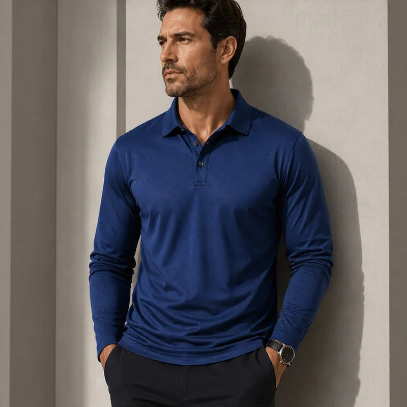 Salvatore™ Long Sleeve Polo with Premium Breathable Knit