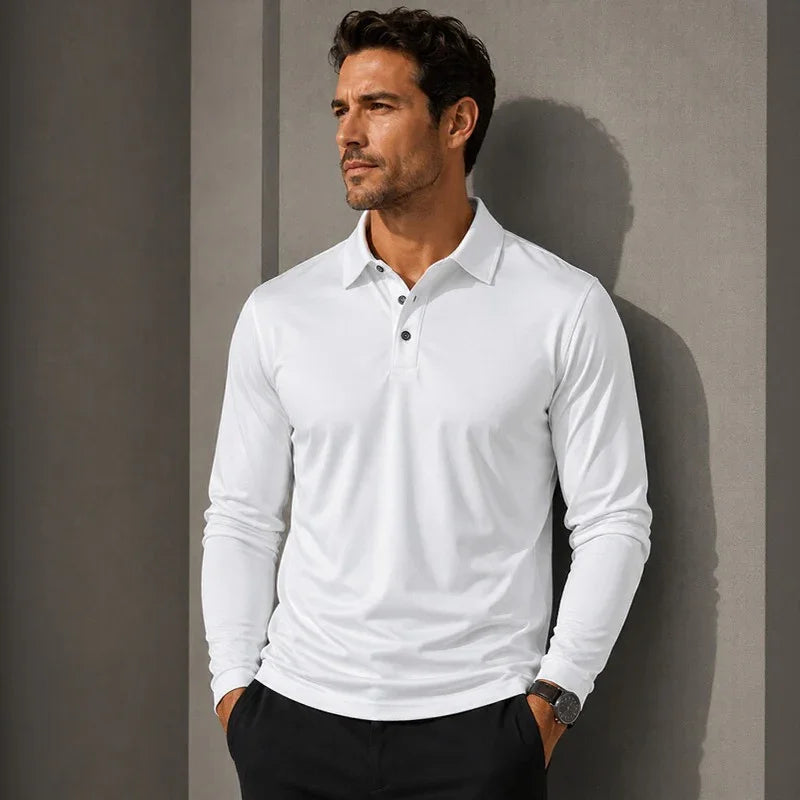 Salvatore™ Long Sleeve Polo with Premium Breathable Knit