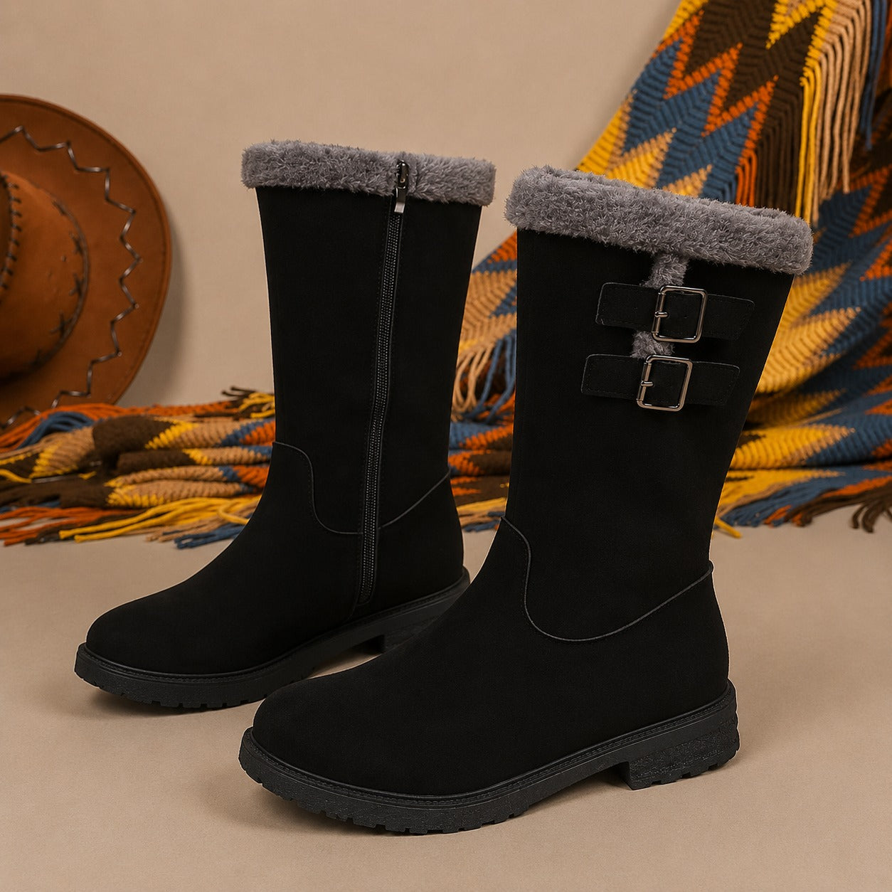 Genevieve™ Mid-Calf Boots with Padded Inner Lining