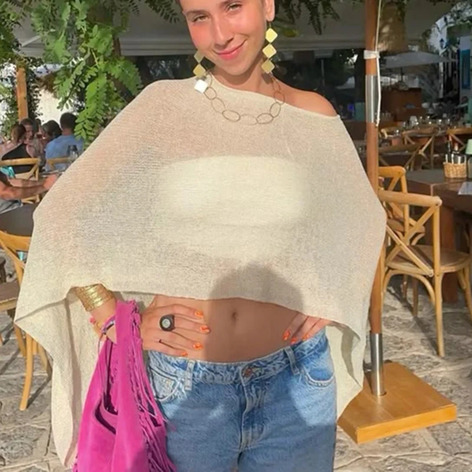 Melissa™ Poncho-Style Blouse in Lightweight Knit