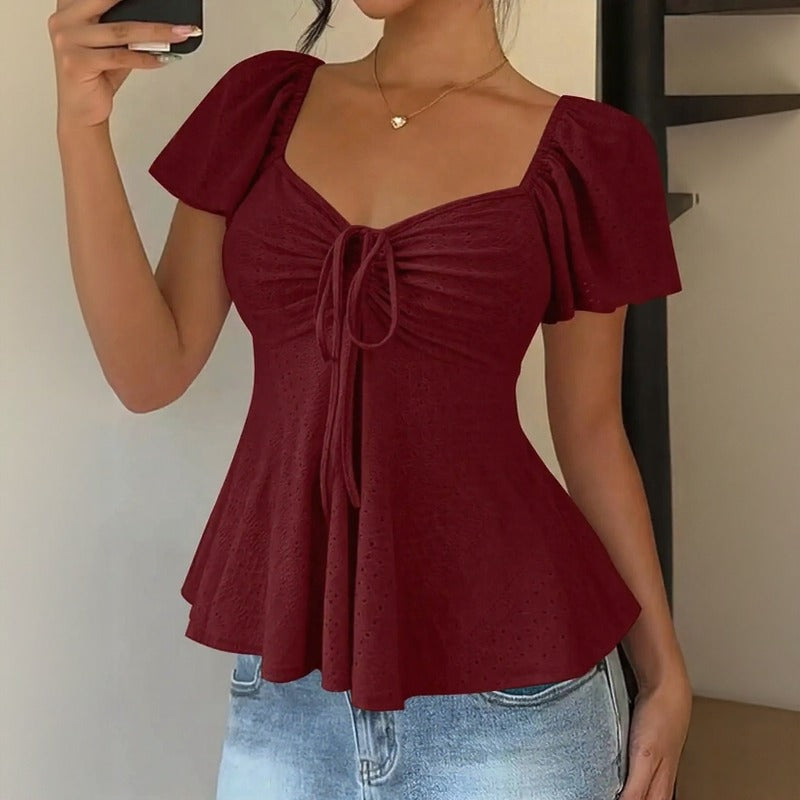 Fiorelle™ Blouse With Delicate Ruched Detail and Lightweight Flowing Fit