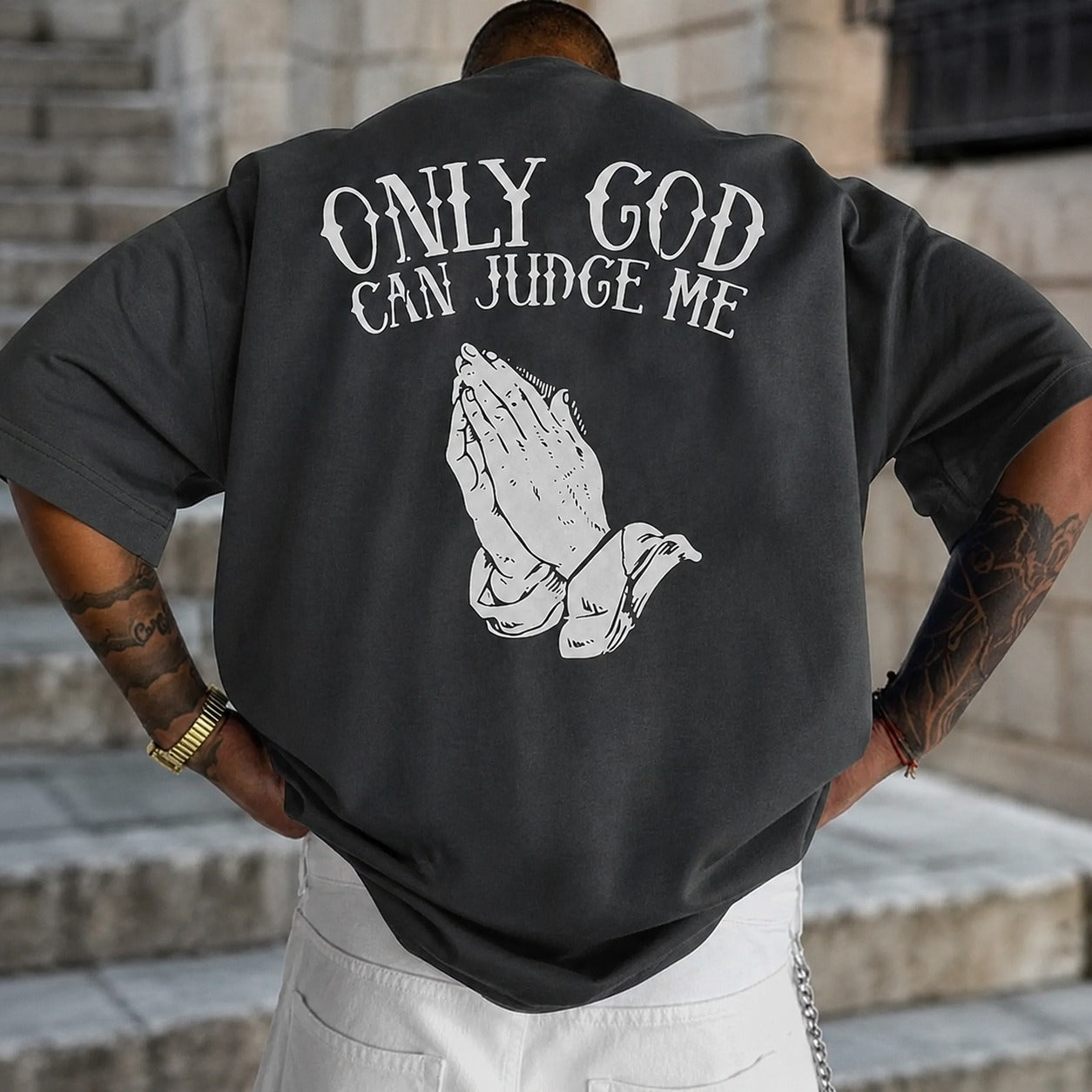 Caleb™ Oversized T-Shirt with Bold Graphic Print