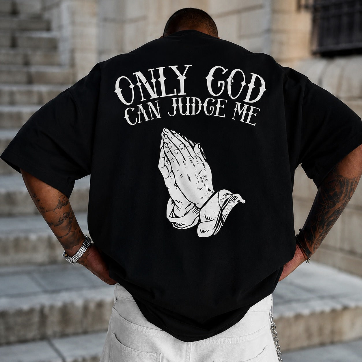 Caleb™ Oversized T-Shirt with Bold Graphic Print