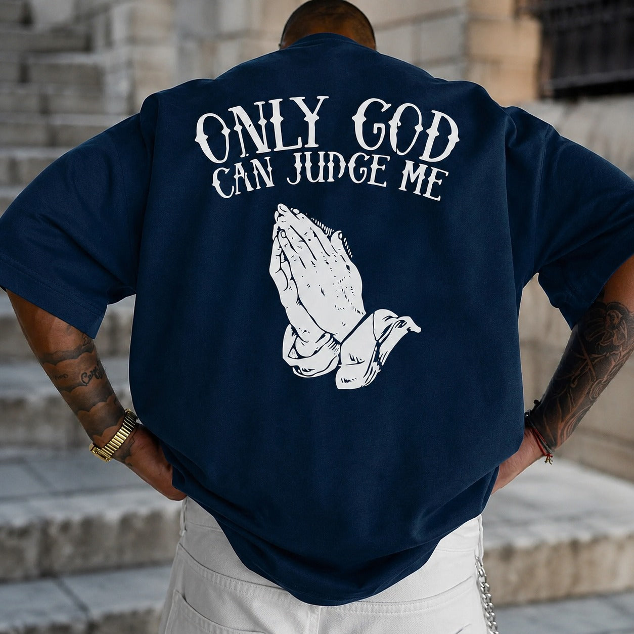 Caleb™ Oversized T-Shirt with Bold Graphic Print