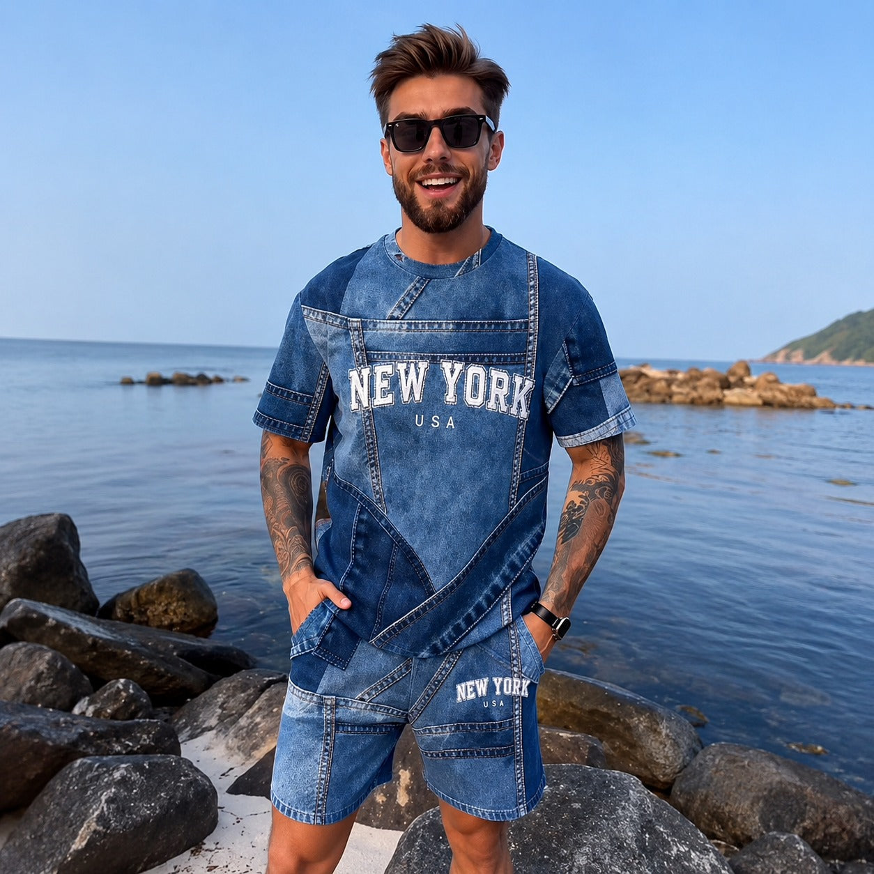 Dominic™ Denim-Effect Set