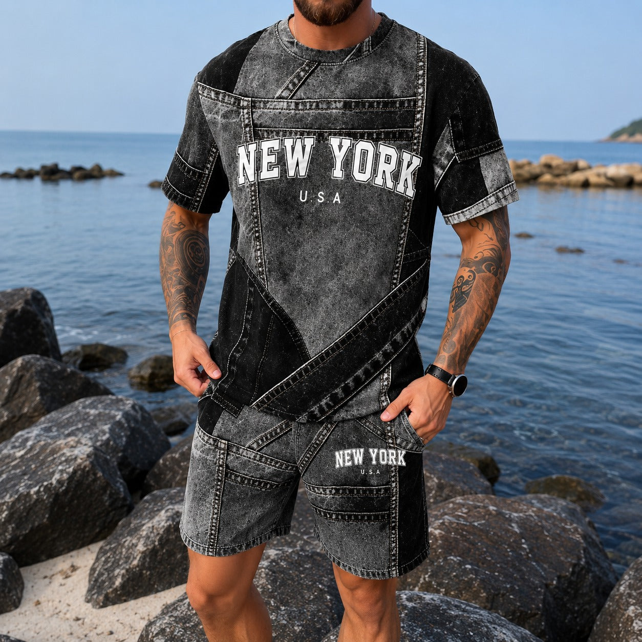 Dominic™ Denim-Effect Set