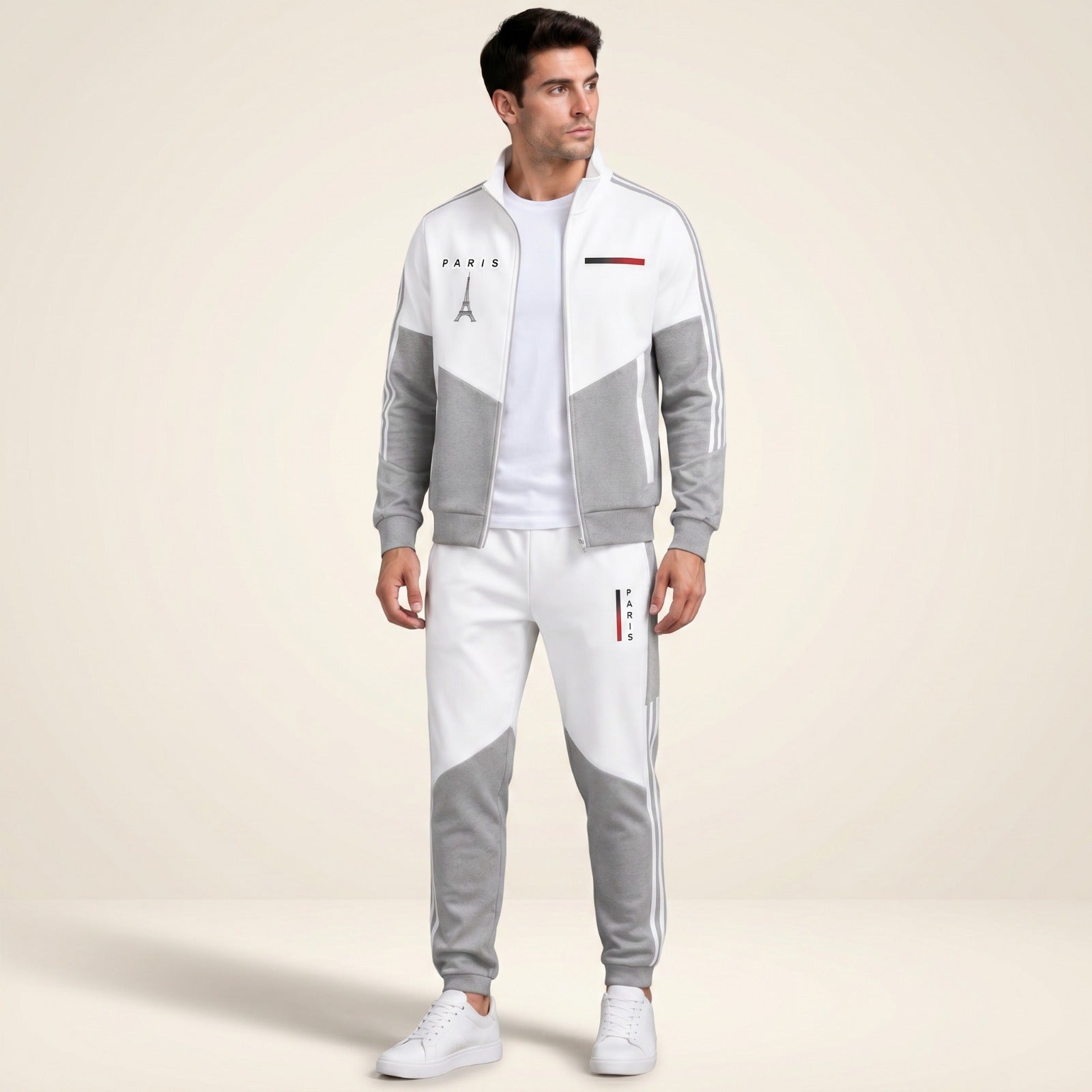 Cassian Paris™ Set with High Collar Jacket and Jogger Pants