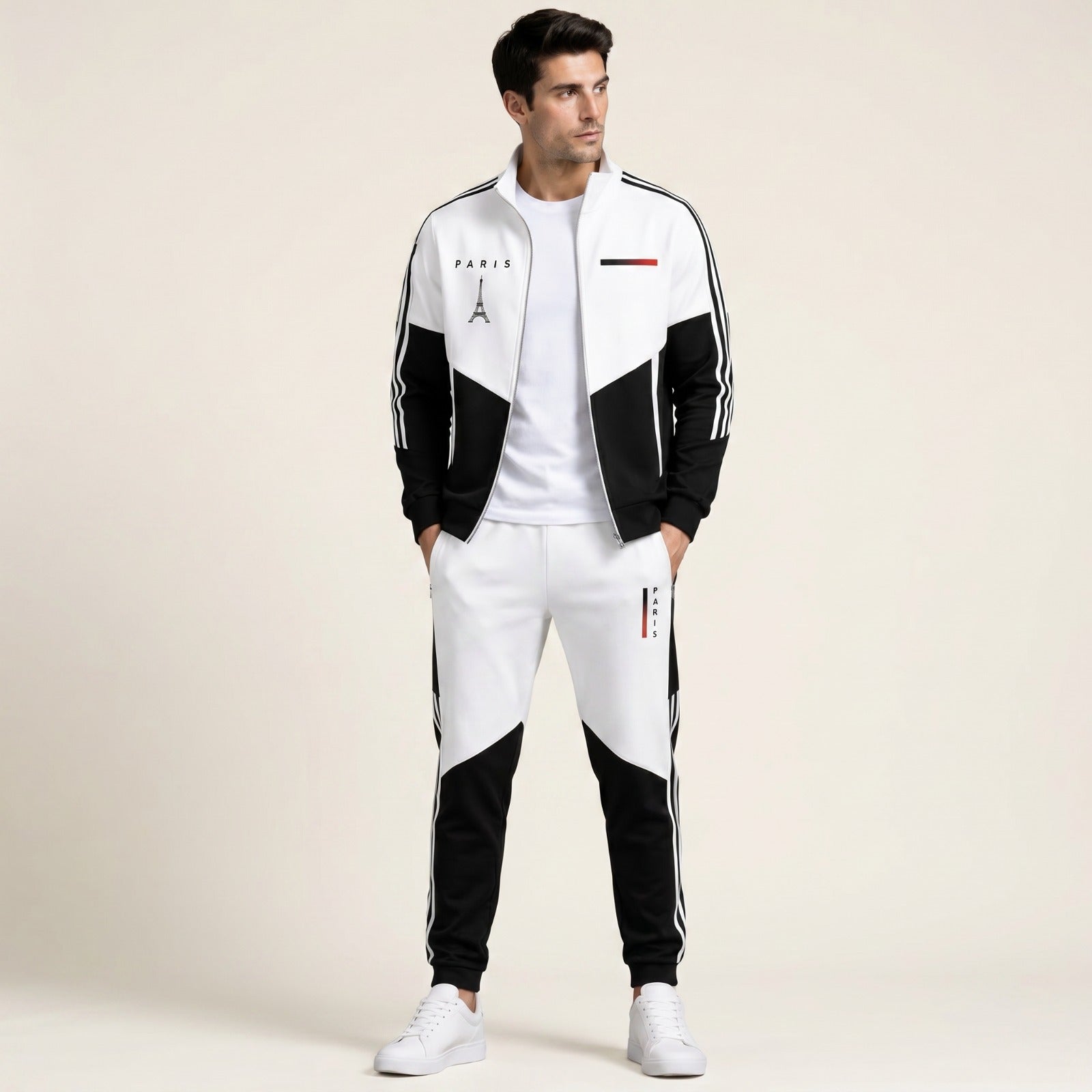 Cassian Paris™ Set with High Collar Jacket and Jogger Pants