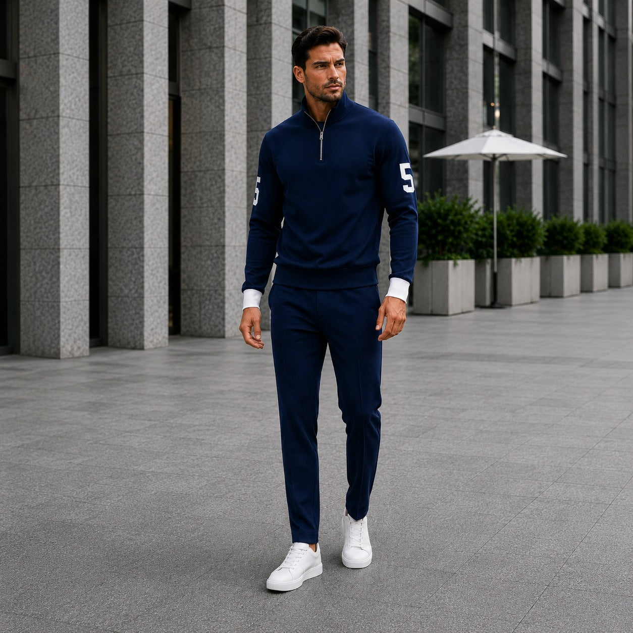 Alexander™ Set with High Collar Zip Top and Minimalist Pants