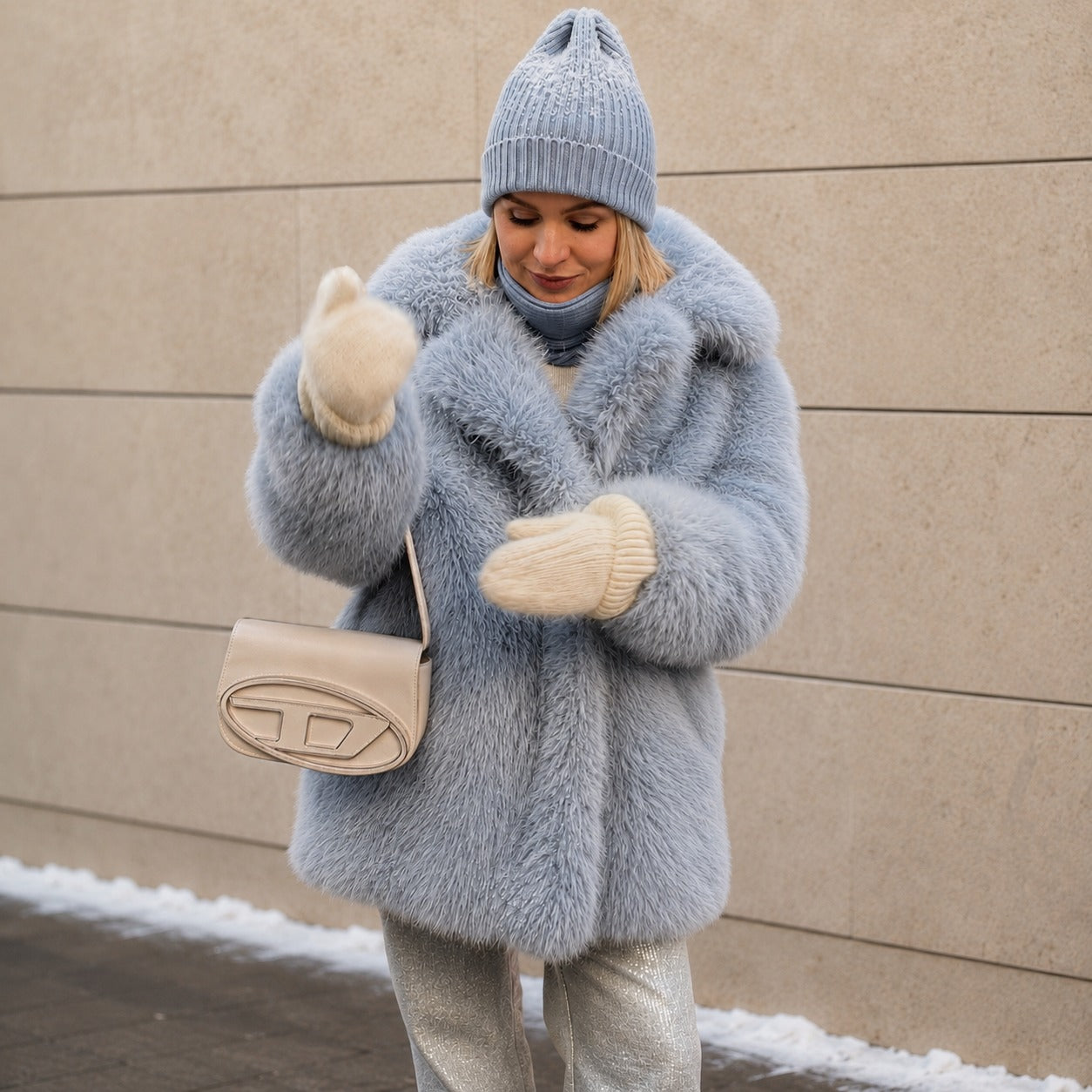 Courchevel™ Soft Plush Coat with a Statement Collar