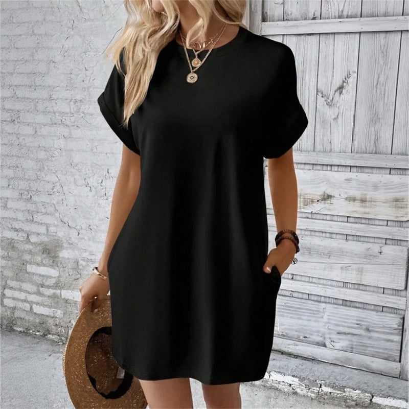 Valentine™ Dress With Flowing Fit and Rolled Sleeves