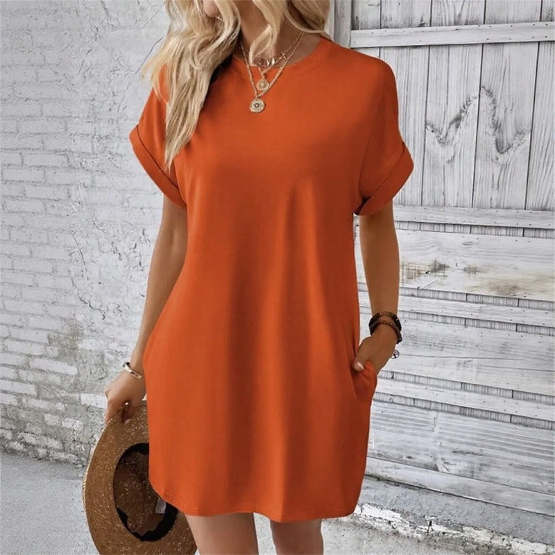Valentine™ Dress With Flowing Fit and Rolled Sleeves