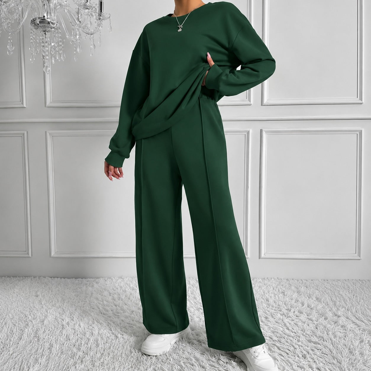 Estelle™ Premium Sweatshirt Set with Palazzo Pants
