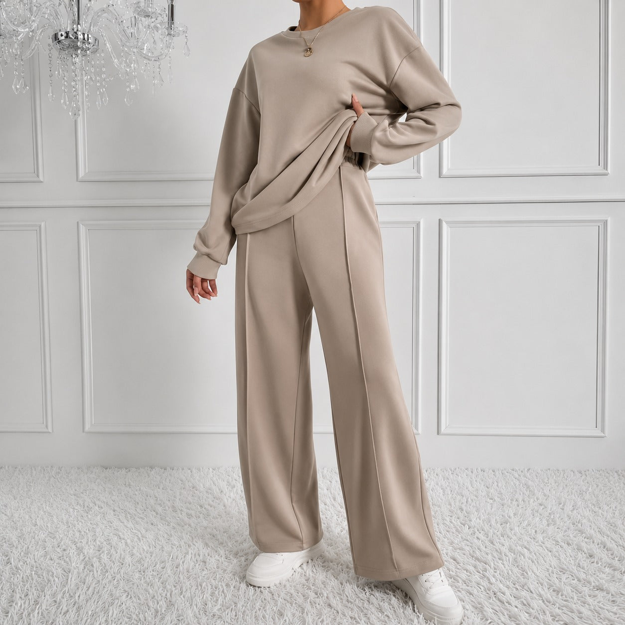 Estelle™ Premium Sweatshirt Set with Palazzo Pants