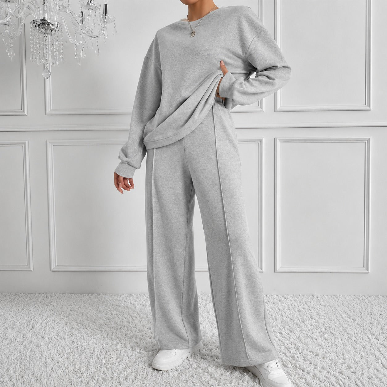 Estelle™ Premium Sweatshirt Set with Palazzo Pants