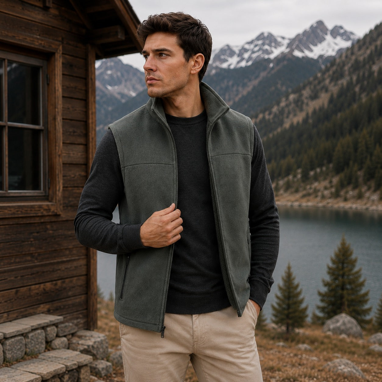 Timber™ Fleece-Lined Thermal Vest with Protective High Collar
