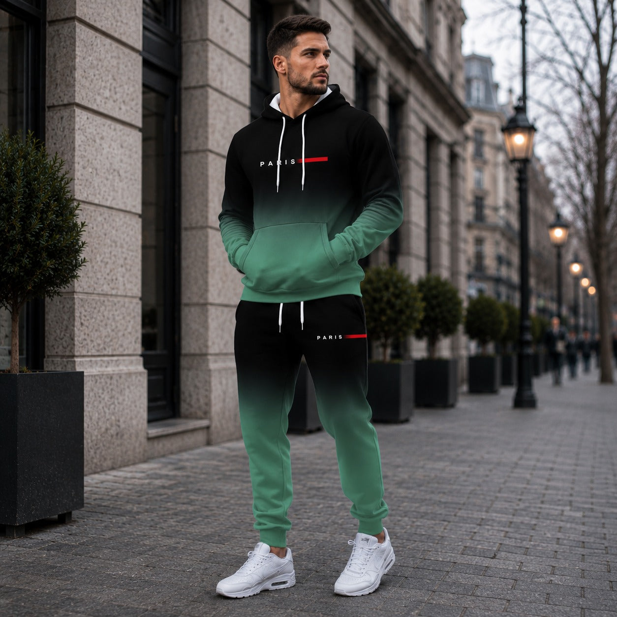 Boulevard Paris™ Premium Sweatshirt Set with Hood and Kangaroo Pocket