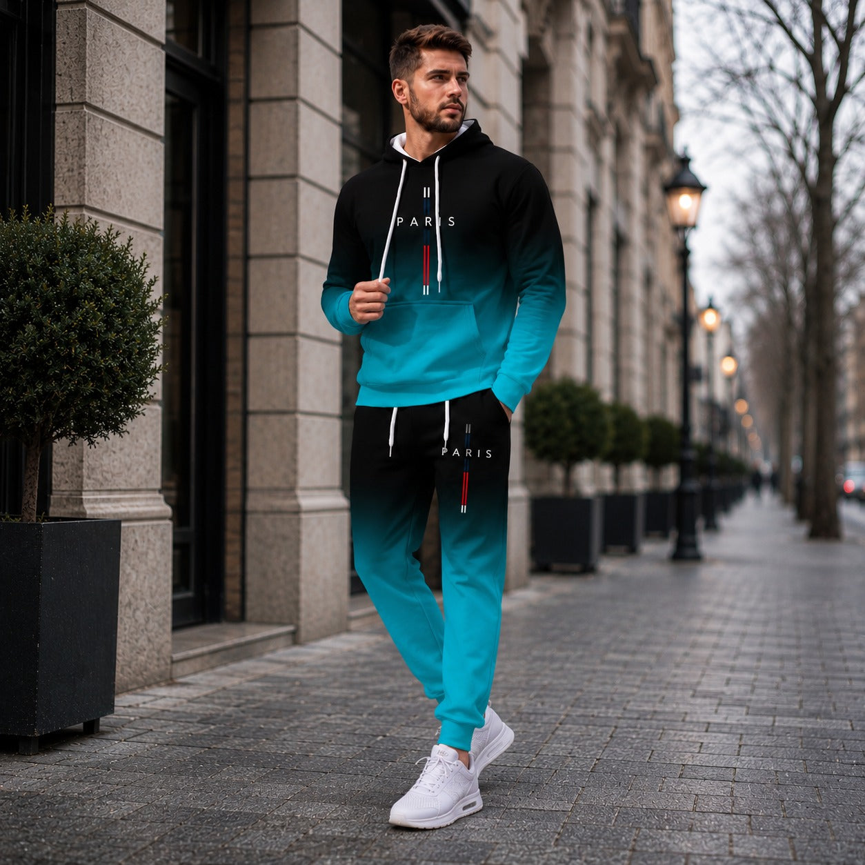 Boulevard Paris™ Premium Sweatshirt Set with Hood and Kangaroo Pocket