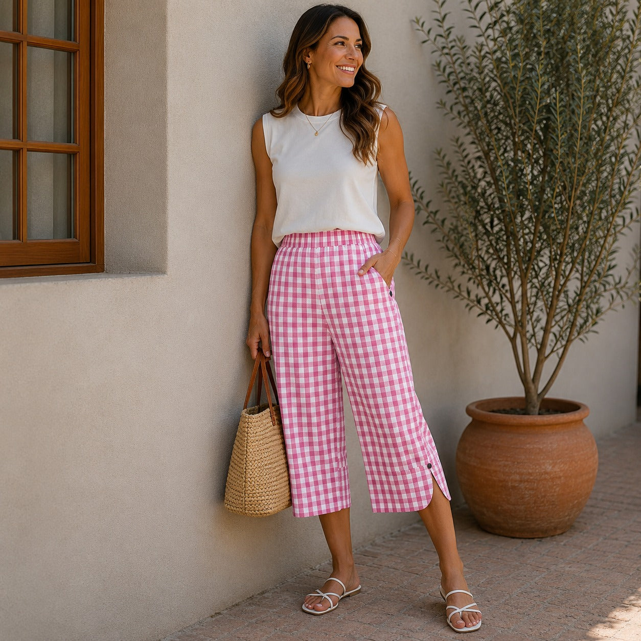 Ravena™ Cotton Linen Cropped Wide-Leg Pants with a Relaxed & Comfortable Fit