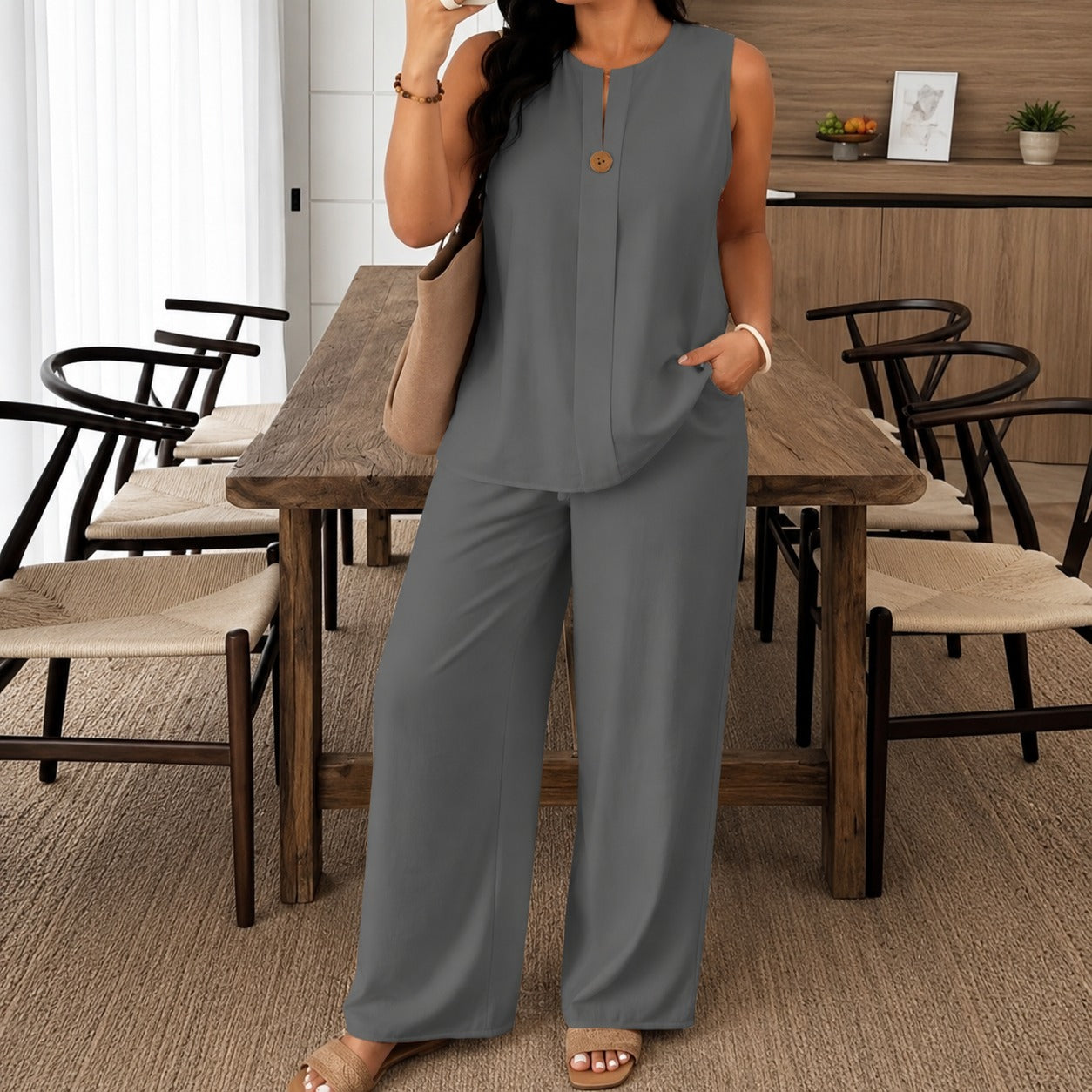 Violet™ Cotton-Linen Set with Minimalist Design
