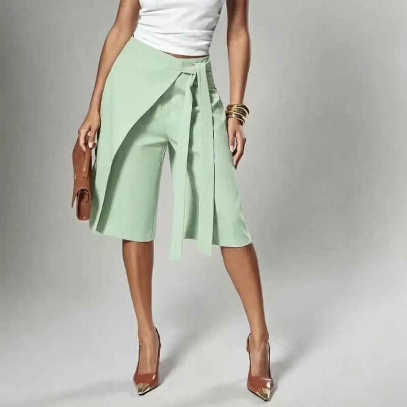 Savina™ Wrap Overlay Shorts With Side Tie