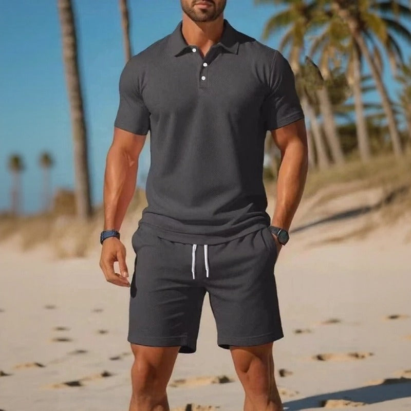 Matteo™ Polo Shirt Set With Adjustable-Waist Shorts