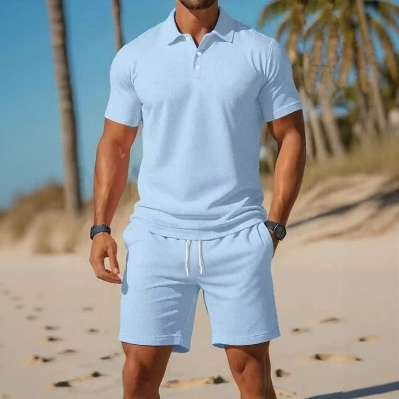 Matteo™ Polo Shirt Set With Adjustable-Waist Shorts