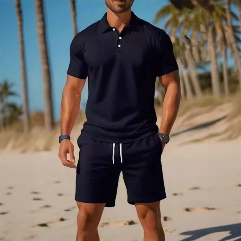 Matteo™ Polo Shirt Set With Adjustable-Waist Shorts