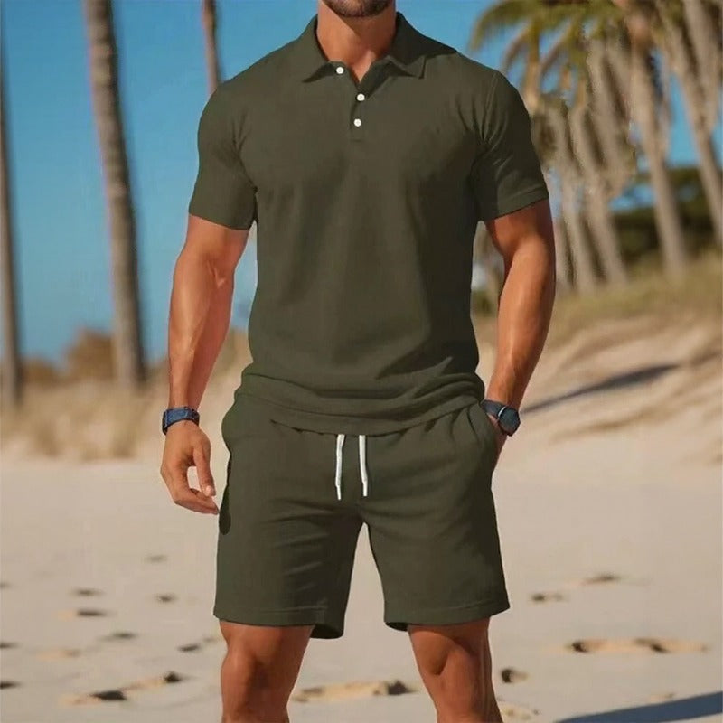 Matteo™ Polo Shirt Set With Adjustable-Waist Shorts