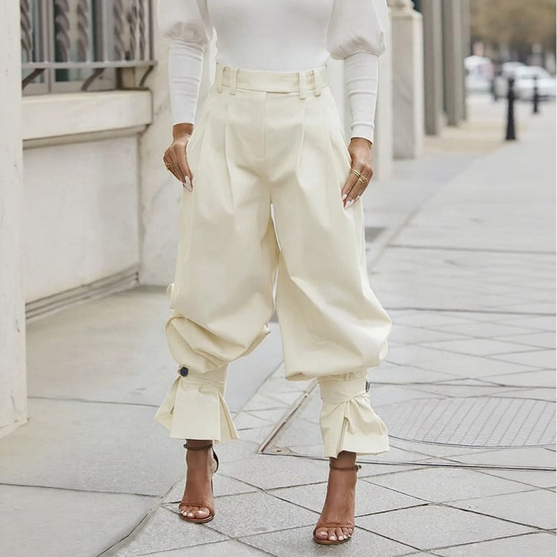 Belluno™ Tailored Jogger Pants With Balloon Fit And Ruffle Hem