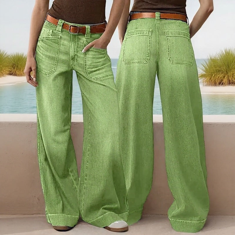 Castela™ Wide-Leg Jeans With Stonewashed Finish