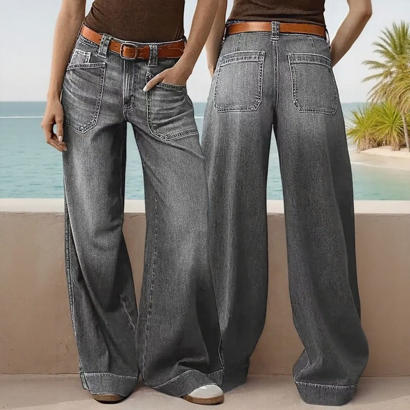 Castela™ Wide-Leg Jeans With Stonewashed Finish