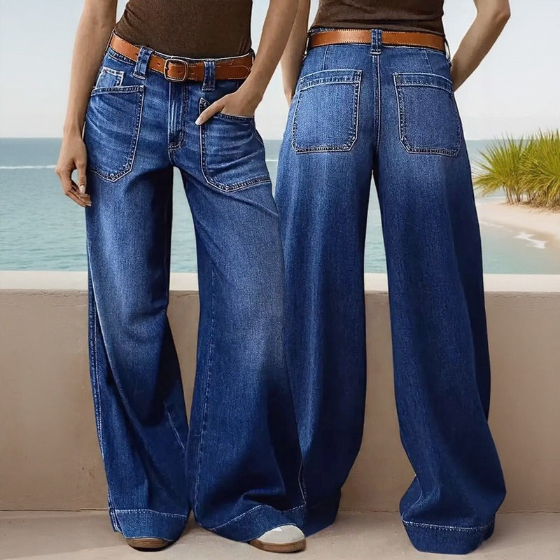 Castela™ Wide-Leg Jeans With Stonewashed Finish