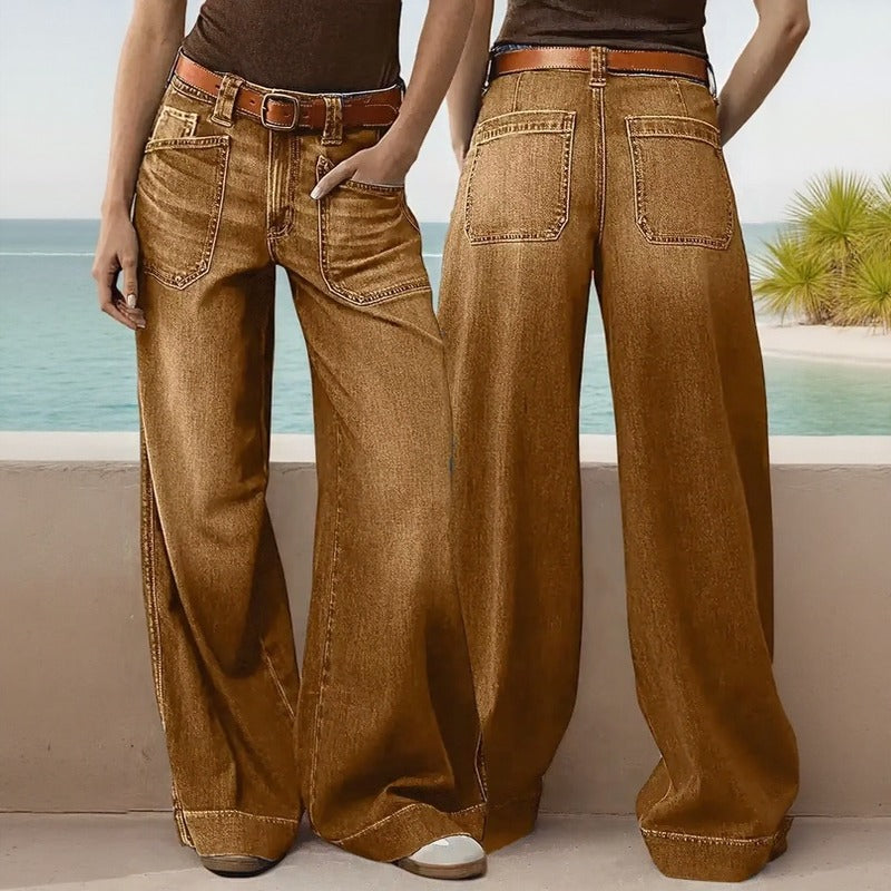 Castela™ Wide-Leg Jeans With Stonewashed Finish