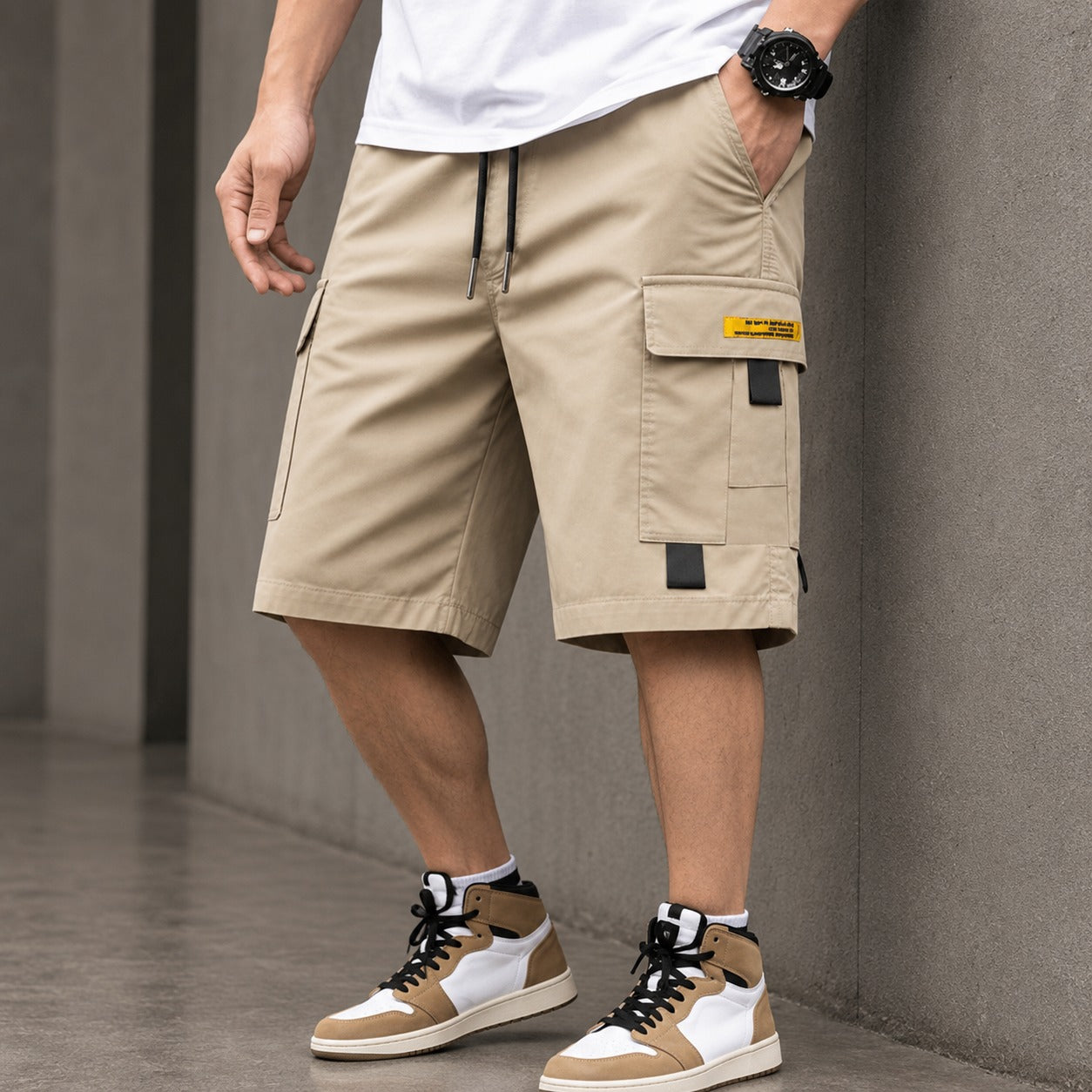 Cargo Shorts Brenor™ with Flap Pockets, Drawstring Waist and Relaxed Fit