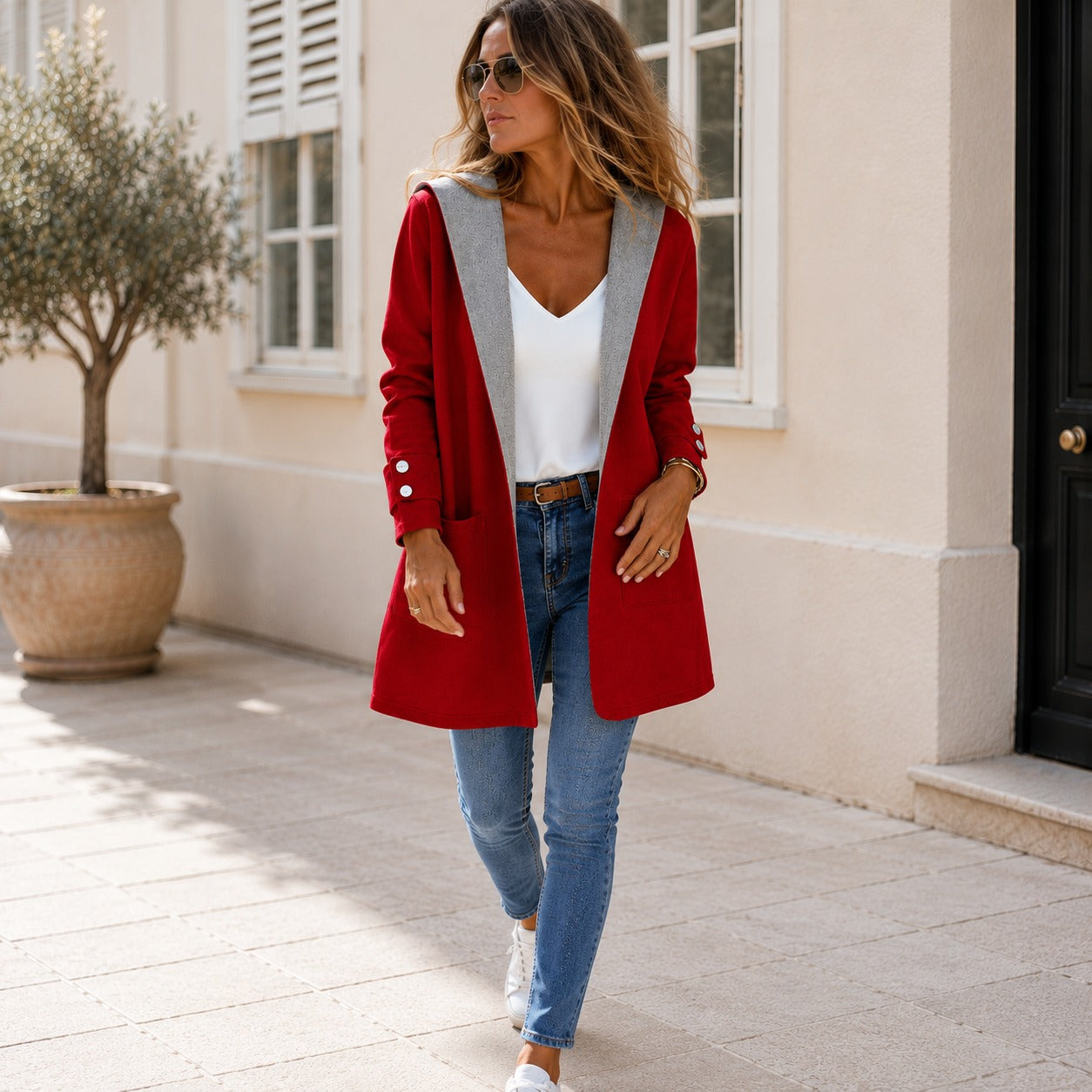 Long Everly™ Cardigan with Oversized Hood and Front Pockets