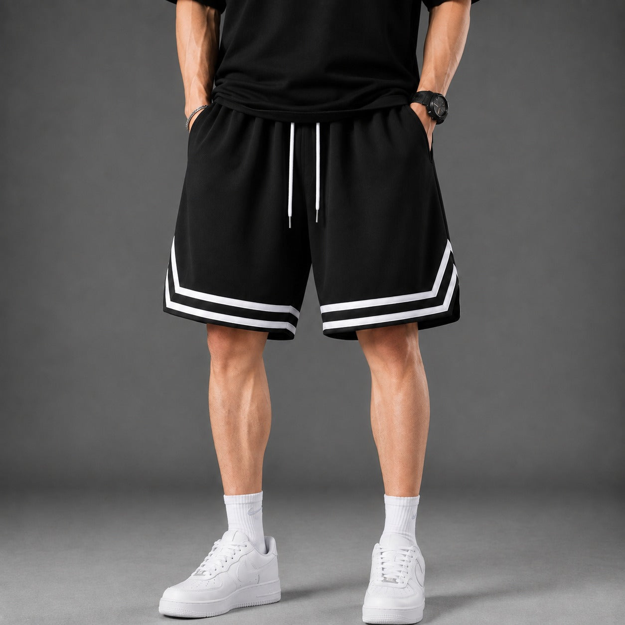 Shorts Bennett™ with Drawstring Waist and Athletic Trim