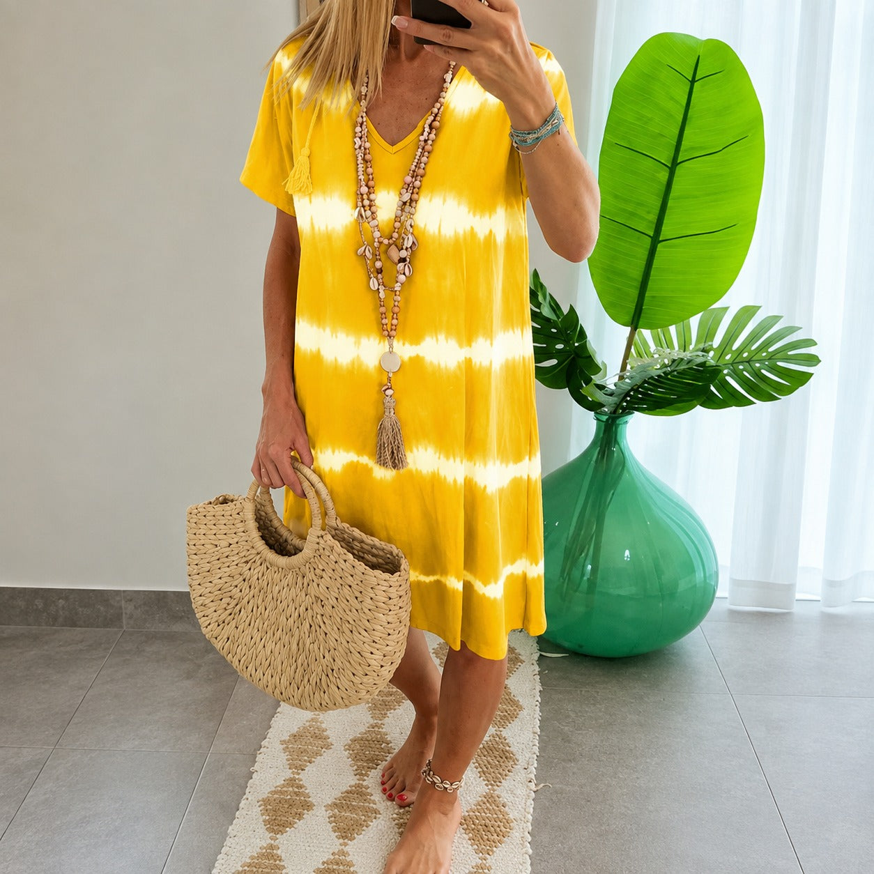 Dress Camille™ with Horizontal Stripes and Flowy Relaxed Fit