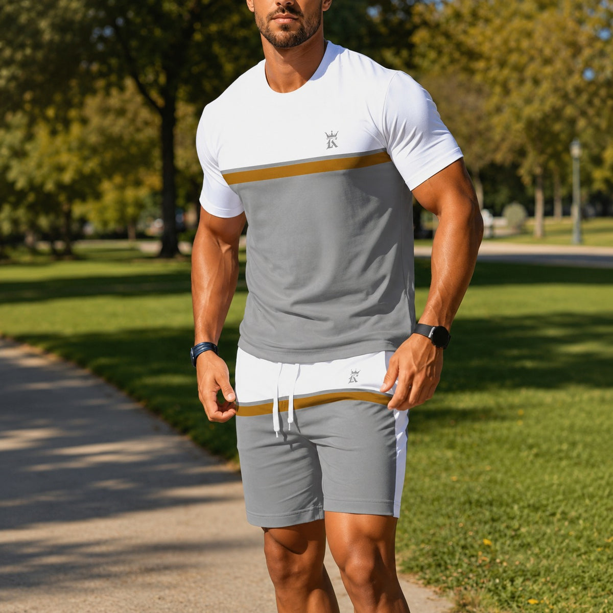 Set Bennett™ with Color-Block T-Shirt and Drawstring Shorts