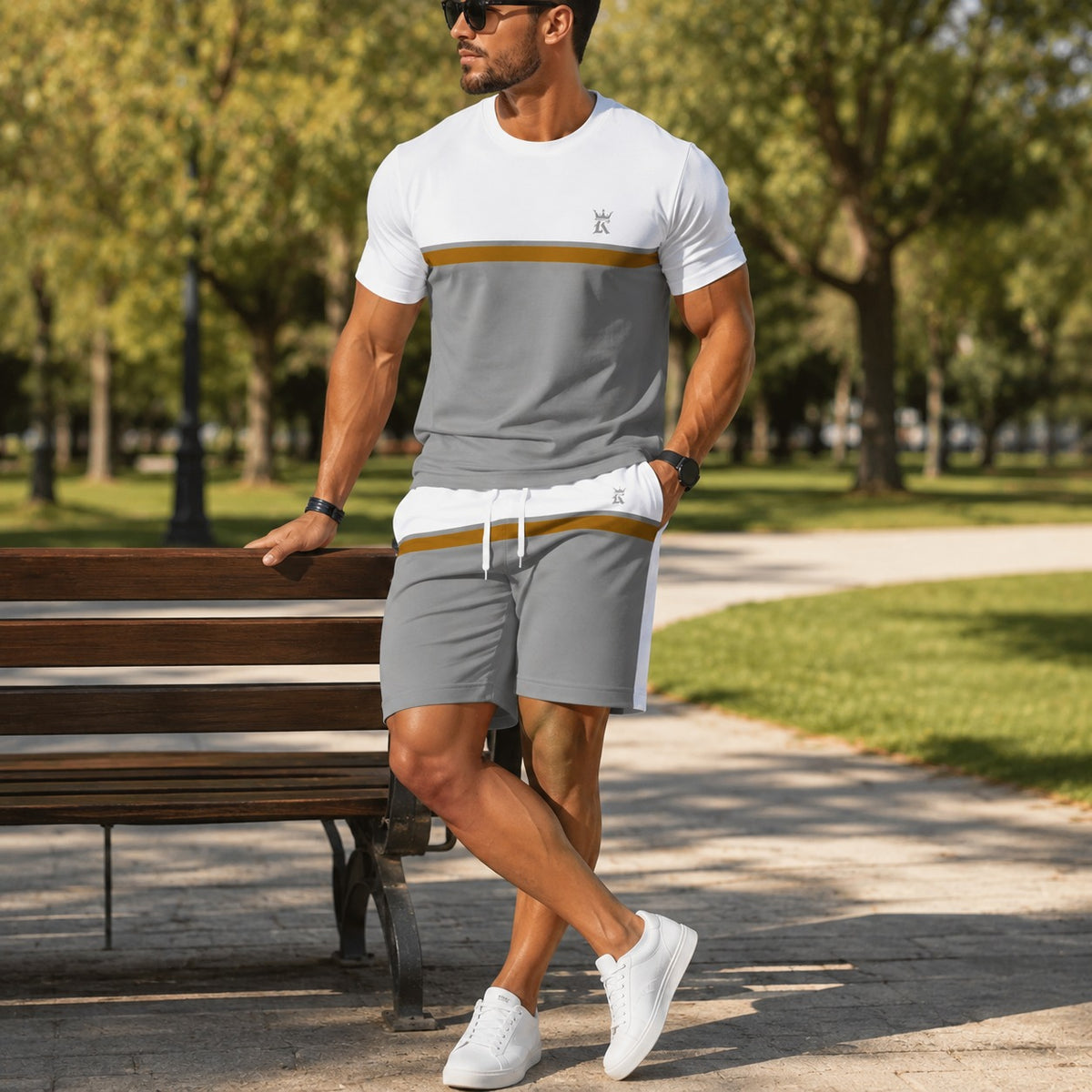 Set Bennett™ with Color-Block T-Shirt and Drawstring Shorts