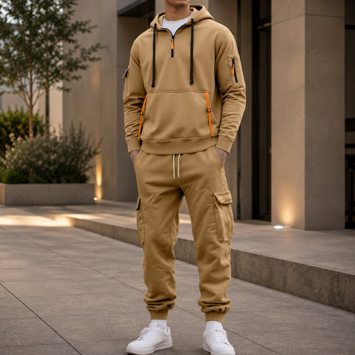 Drevon™ Set with Utility-Pocket Hoodie and Cargo Jogger Pants