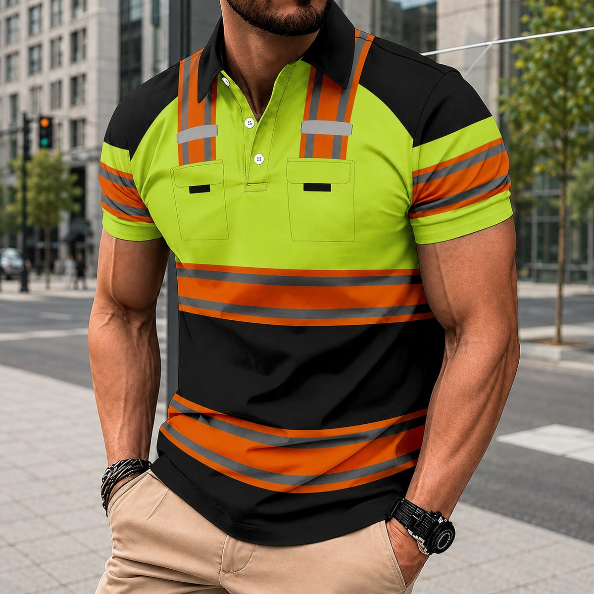 Performance Polo Rockford™ with Color-Block Design and Contrast Panels
