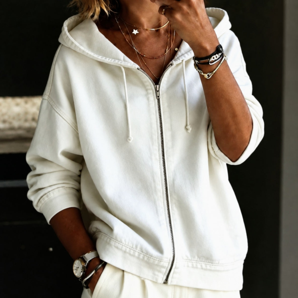 Jacket Dakota™ with Hood, Washed Finish and Full-Zip Front