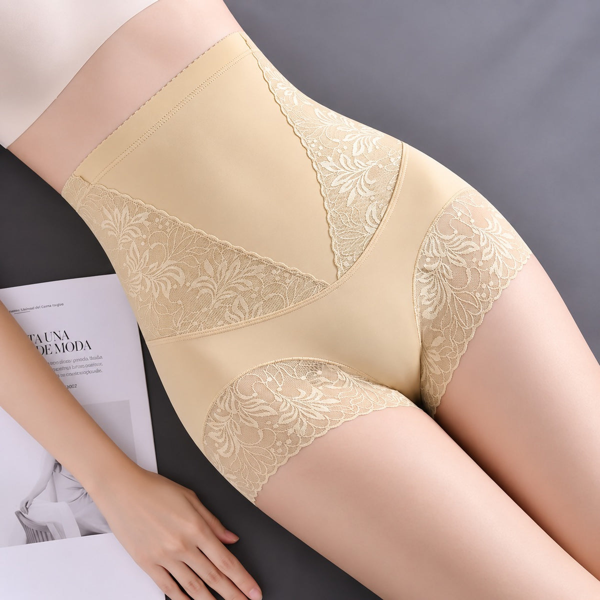BUY 3 GET 2 FREE - Shaping Brief Roselyn™ with High Waist and Floral Lace Panels