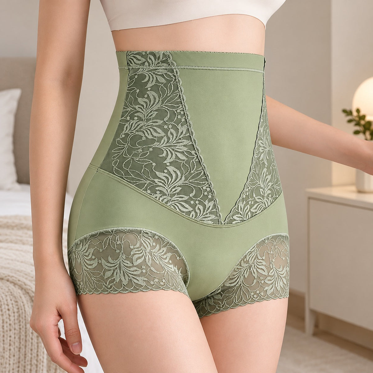 BUY 3 GET 2 FREE - Shaping Brief Roselyn™ with High Waist and Floral Lace Panels