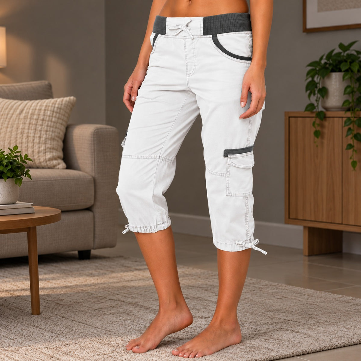 Capri Pants Hadley™ with Wide Waistband and Utility Pockets
