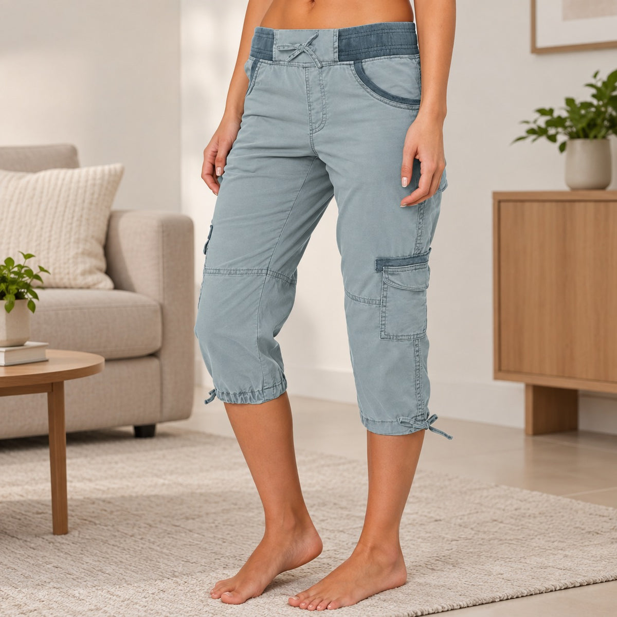 Capri Pants Hadley™ with Wide Waistband and Utility Pockets