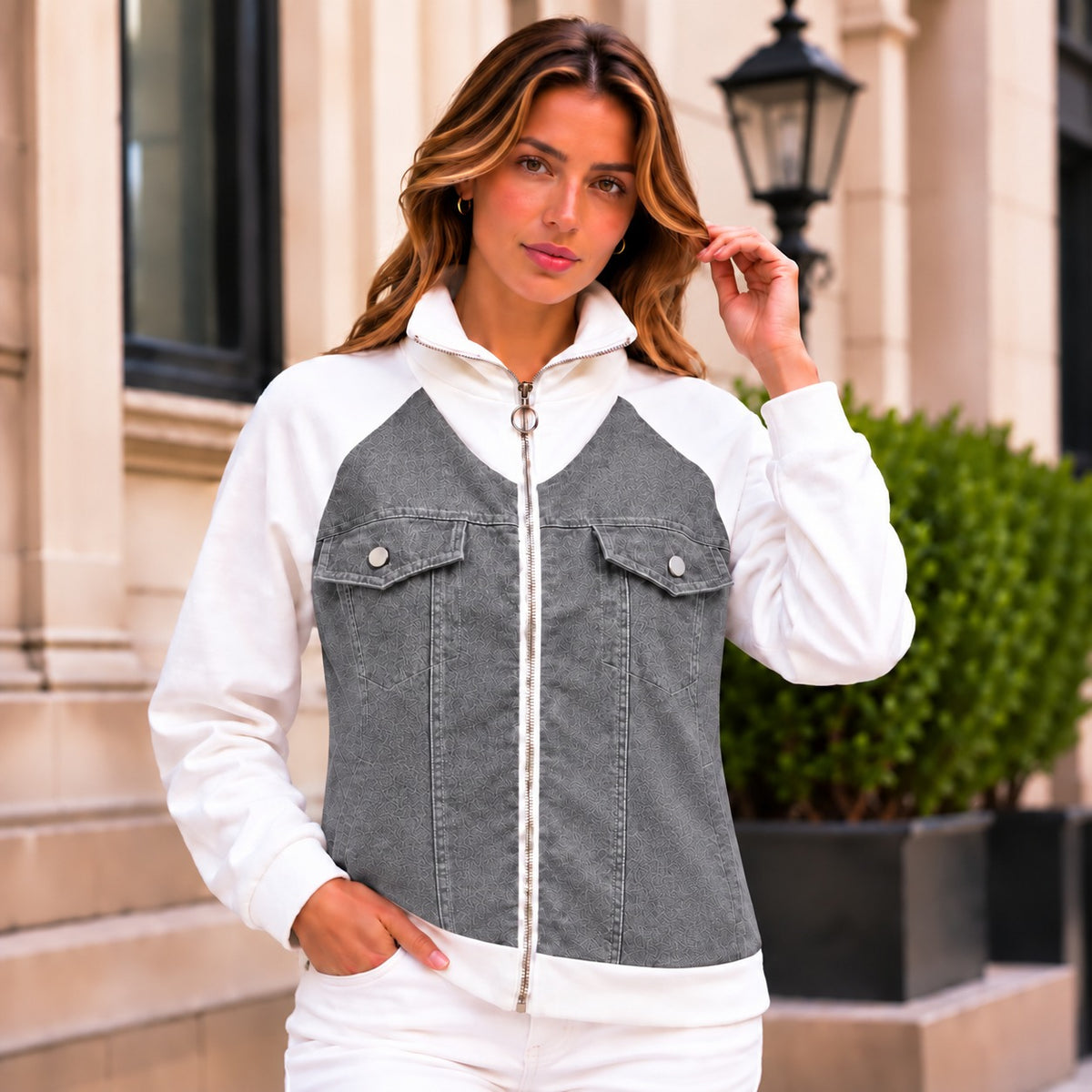 Verena™ Jacket with Two-Tone Design and Structured High Collar